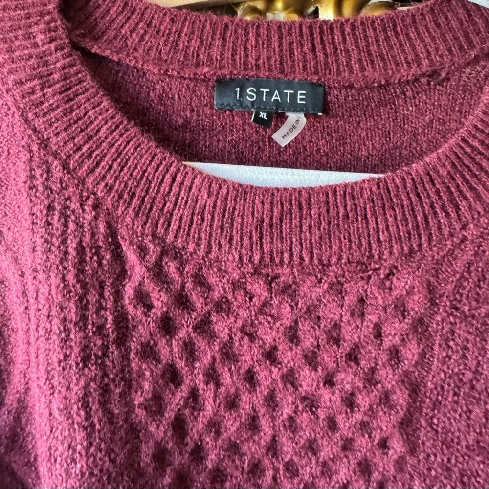 1 state maroon long sleeve sweater xl - Picture 6 of 6